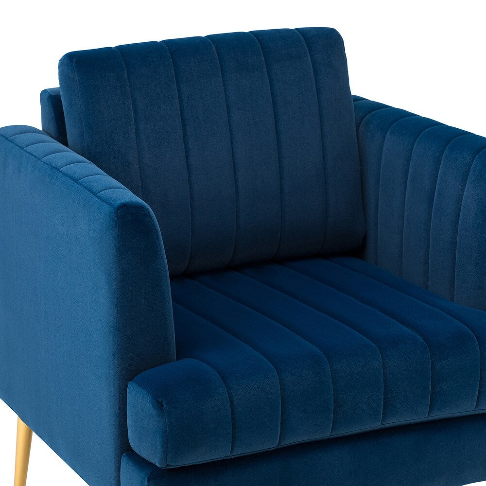 Smintheus Wooden Upholstered Armchair with Metal Legs