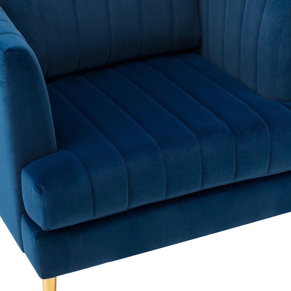 Smintheus Wooden Upholstered Armchair with Metal Legs