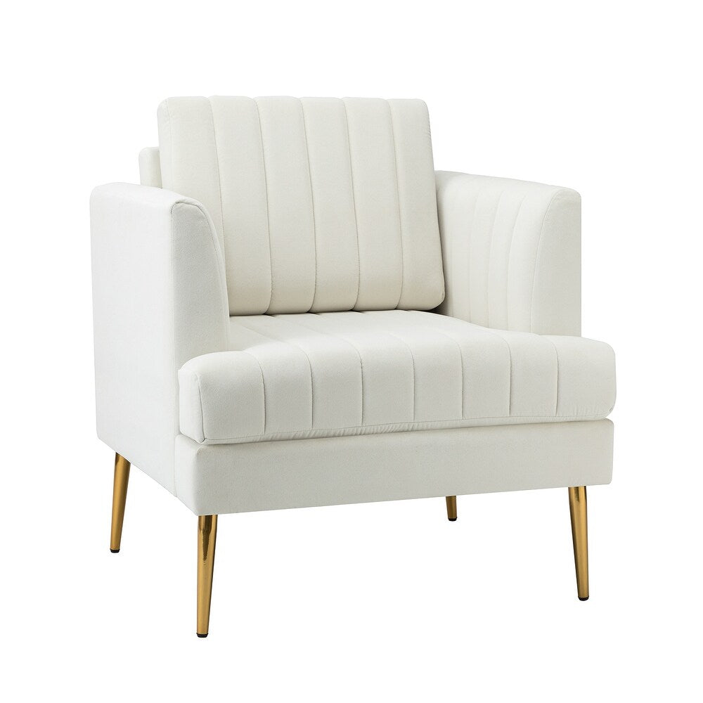 Smintheus Wooden Upholstered Armchair with Metal Legs