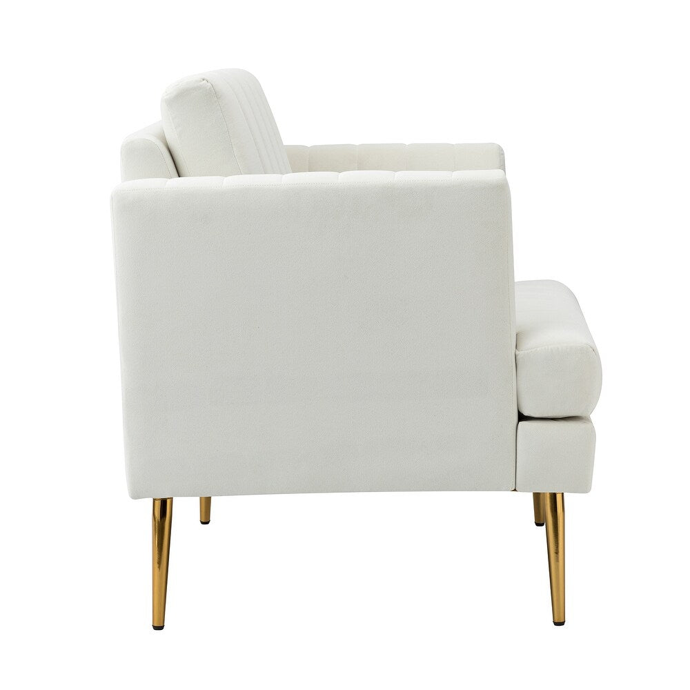 Smintheus Wooden Upholstered Armchair with Metal Legs