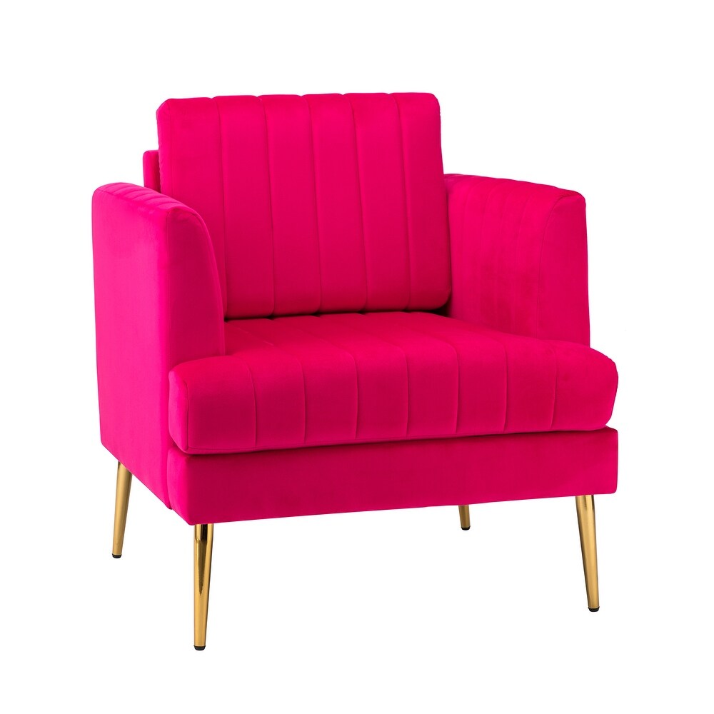 Smintheus Wooden Upholstered Armchair with Metal Legs