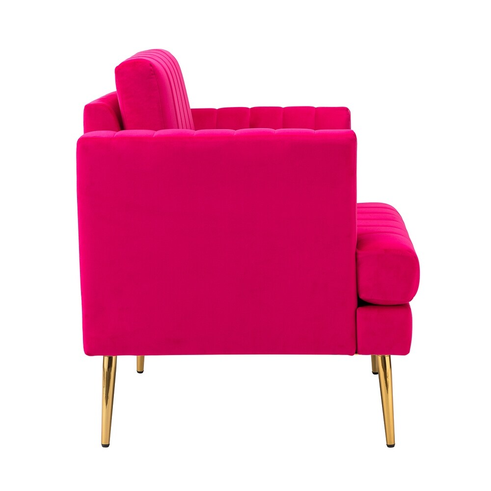 Smintheus Wooden Upholstered Armchair with Metal Legs