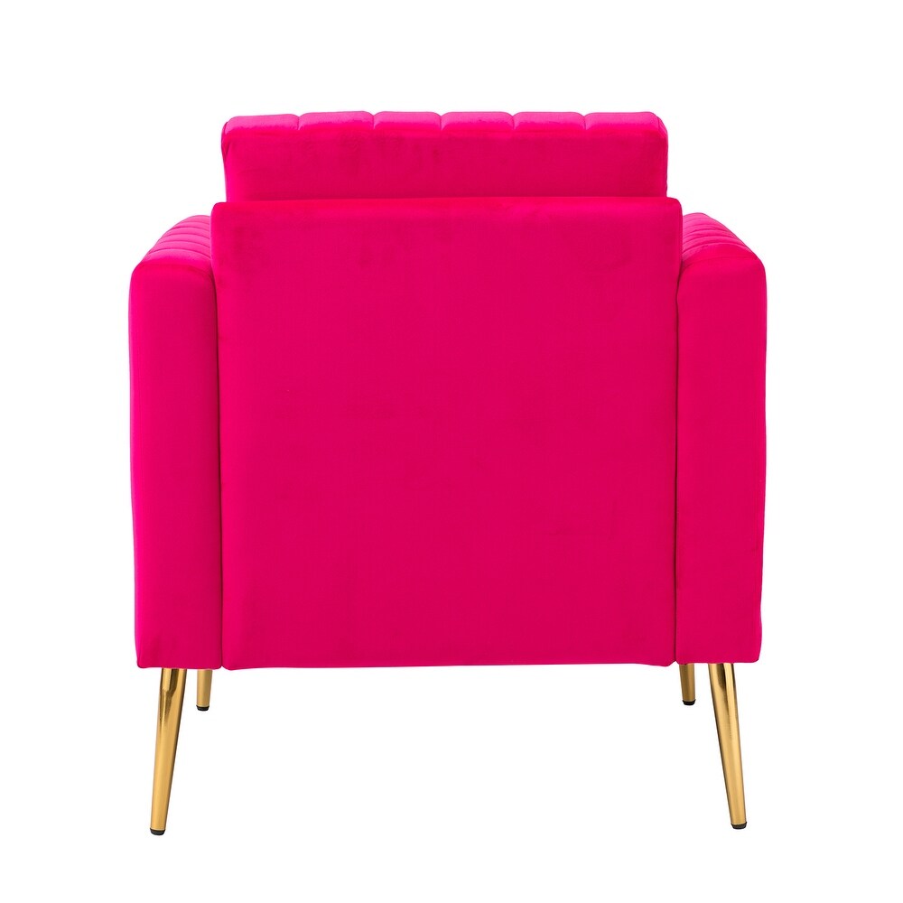 Smintheus Wooden Upholstered Armchair with Metal Legs