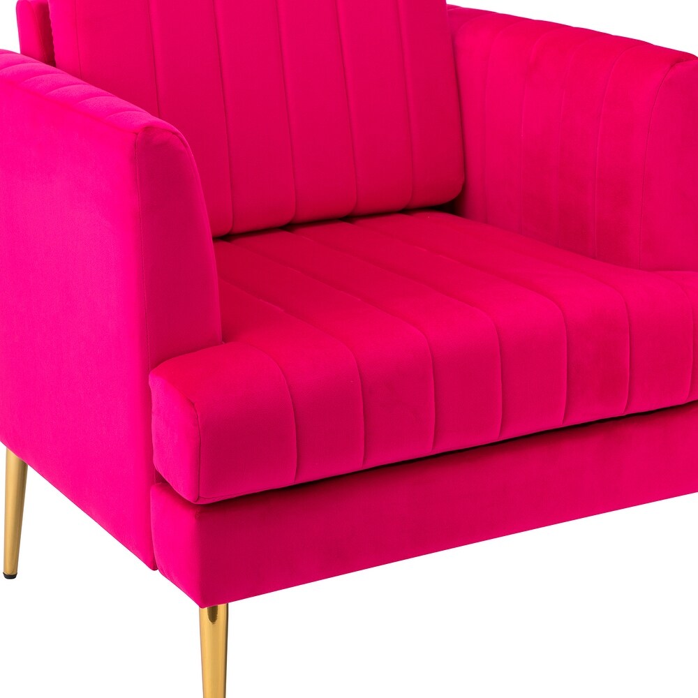 Smintheus Wooden Upholstered Armchair with Metal Legs