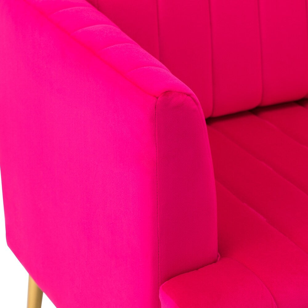 Smintheus Wooden Upholstered Armchair with Metal Legs