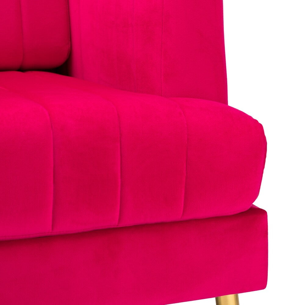 Smintheus Wooden Upholstered Armchair with Metal Legs