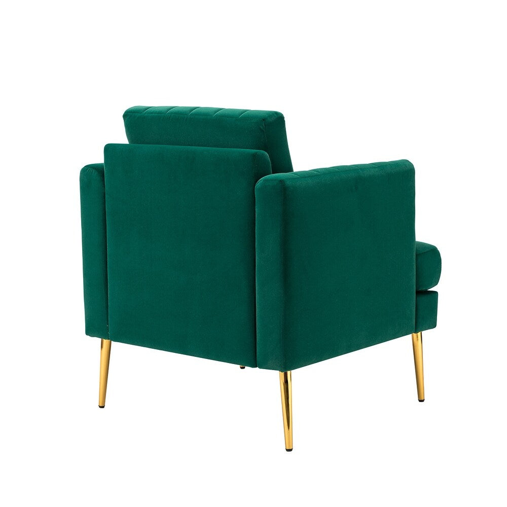 Smintheus Wooden Upholstered Armchair with Metal Legs