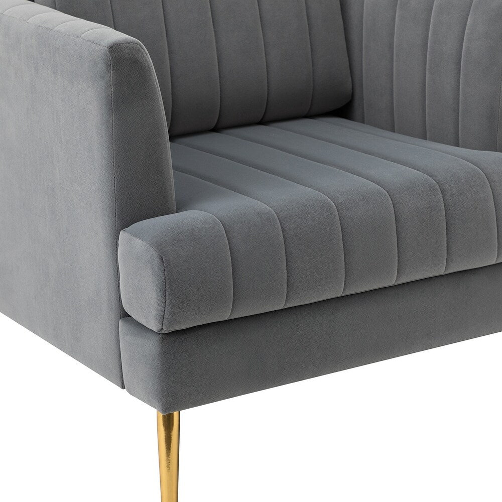 Smintheus Wooden Upholstered Armchair with Metal Legs