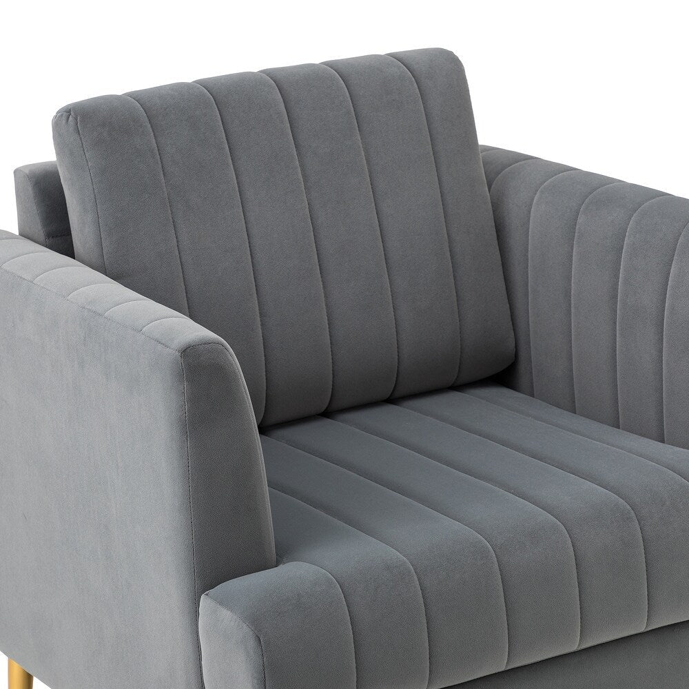 Smintheus Wooden Upholstered Armchair with Metal Legs