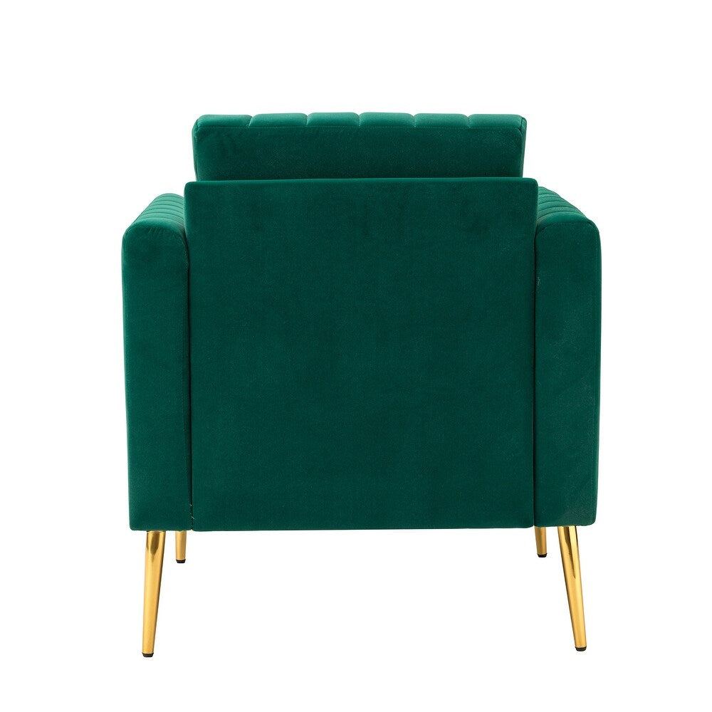 Smintheus Wooden Upholstered Armchair with Metal Legs