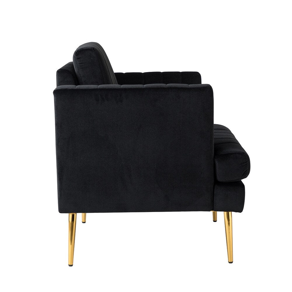 Smintheus Wooden Upholstered Armchair with Metal Legs