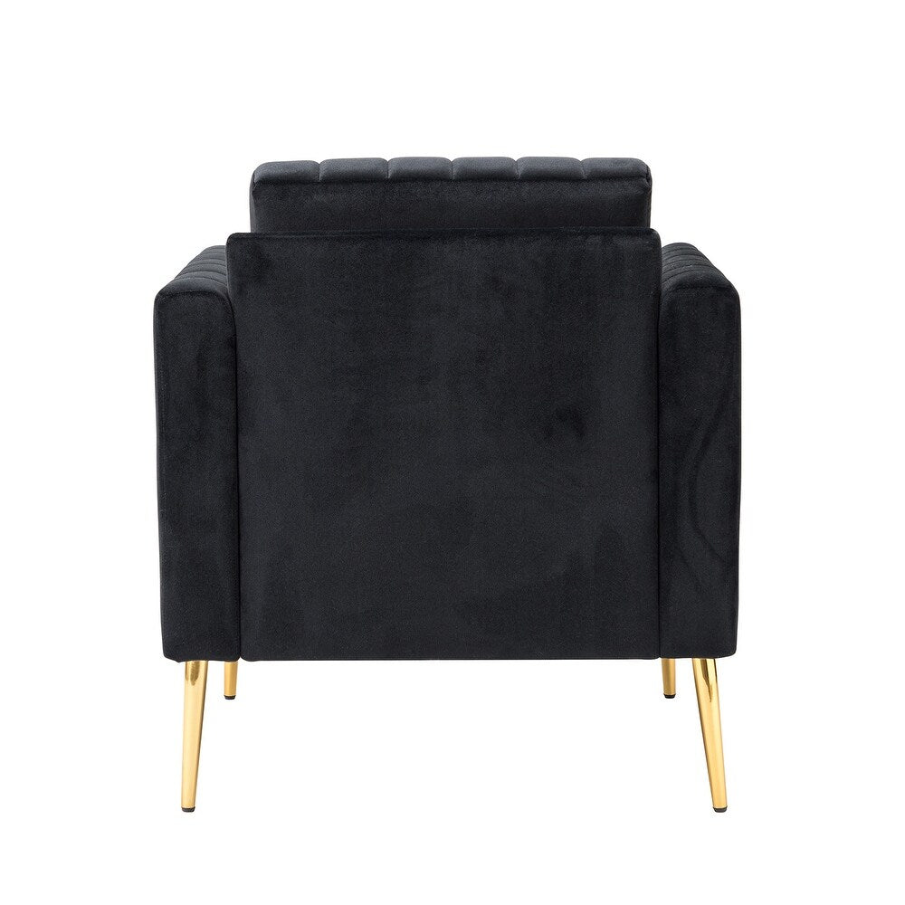 Smintheus Wooden Upholstered Armchair with Metal Legs
