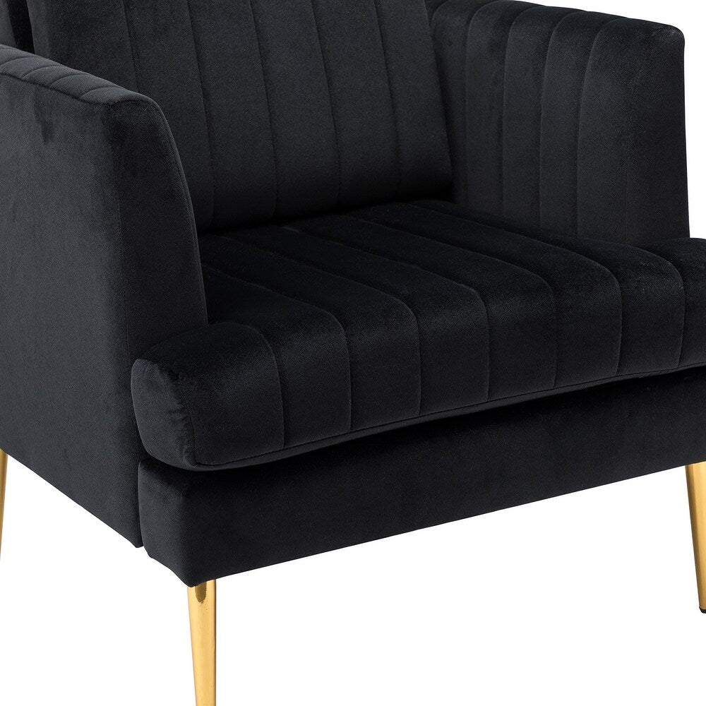 Smintheus Wooden Upholstered Armchair with Metal Legs