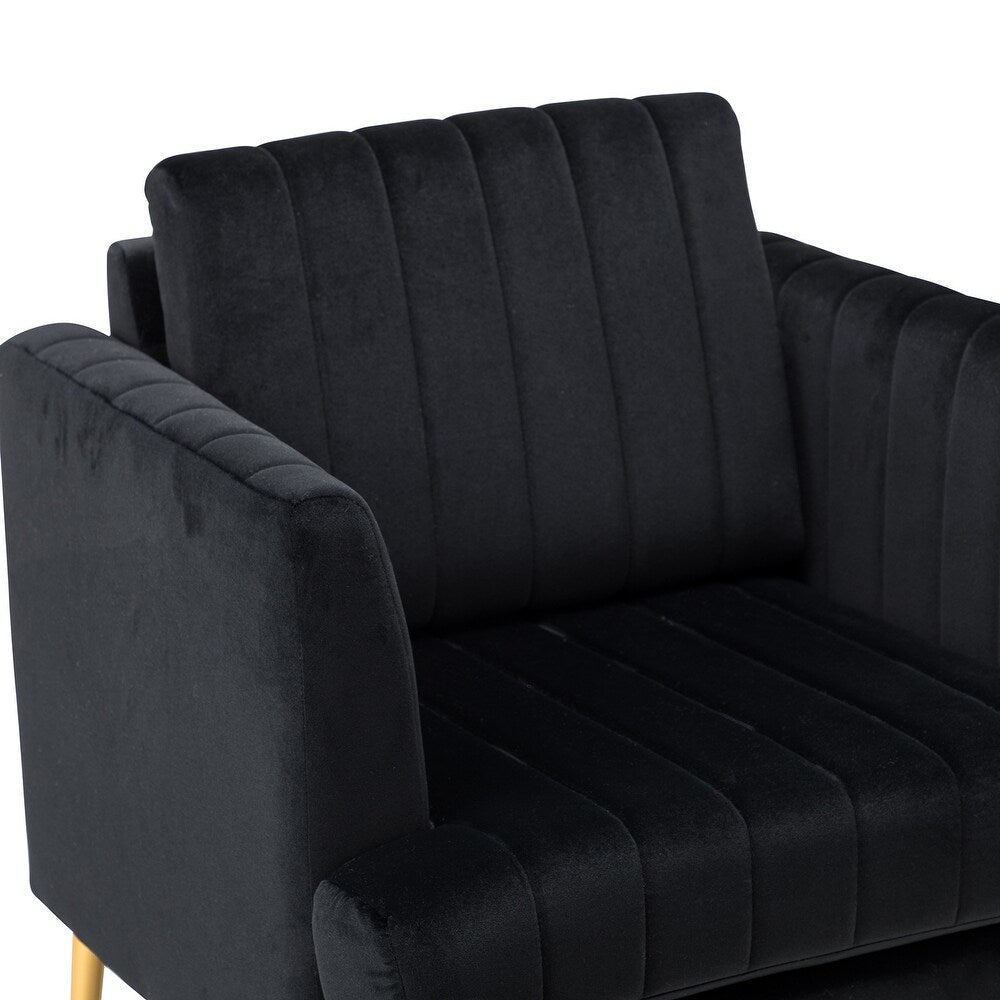 Smintheus Wooden Upholstered Armchair with Metal Legs