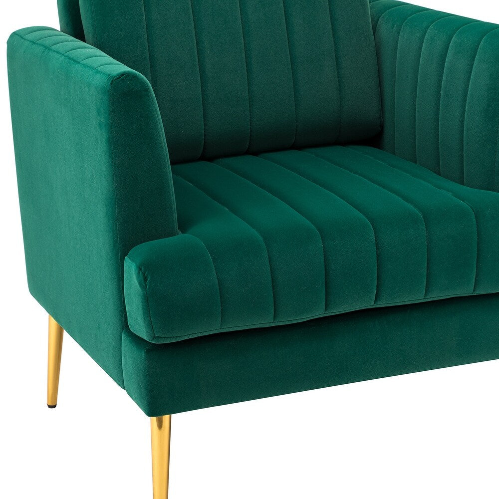 Smintheus Wooden Upholstered Armchair with Metal Legs