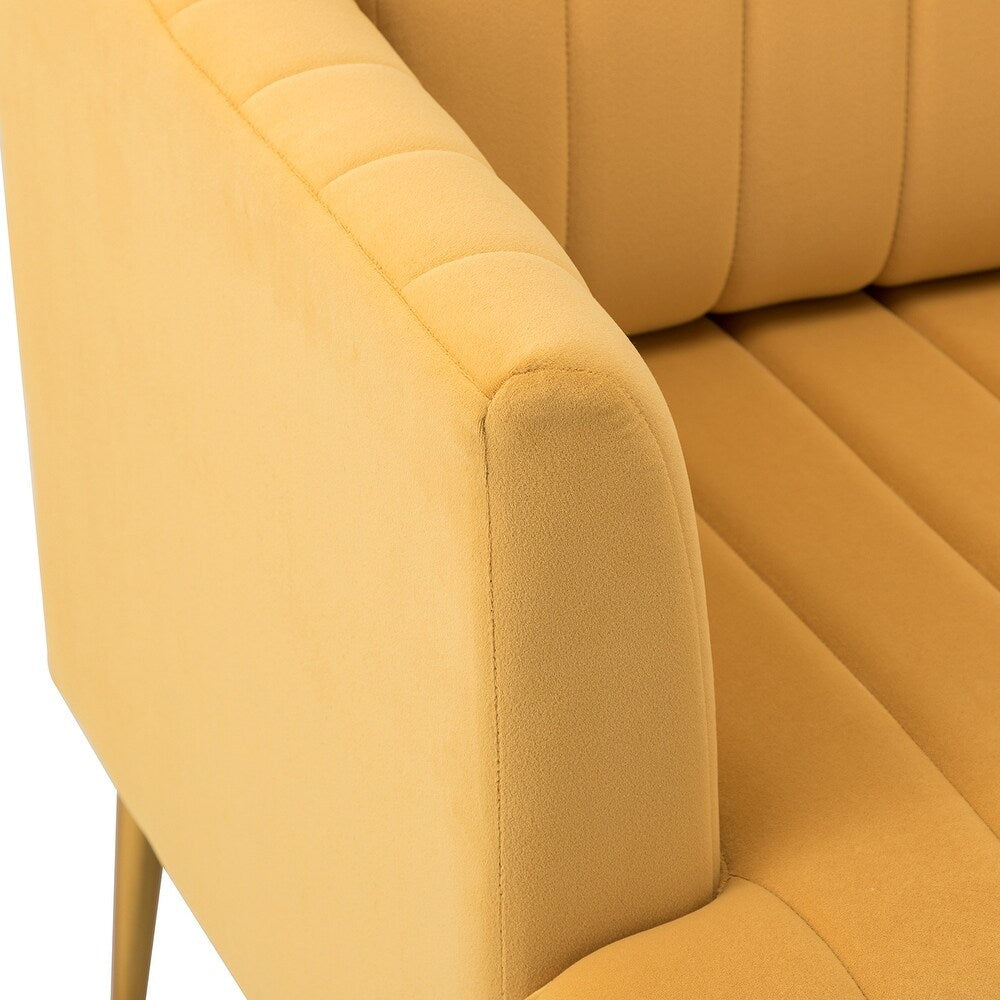 Smintheus Wooden Upholstered Armchair with Metal Legs