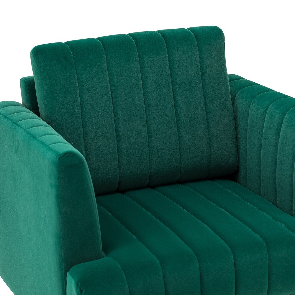 Smintheus Wooden Upholstered Armchair with Metal Legs