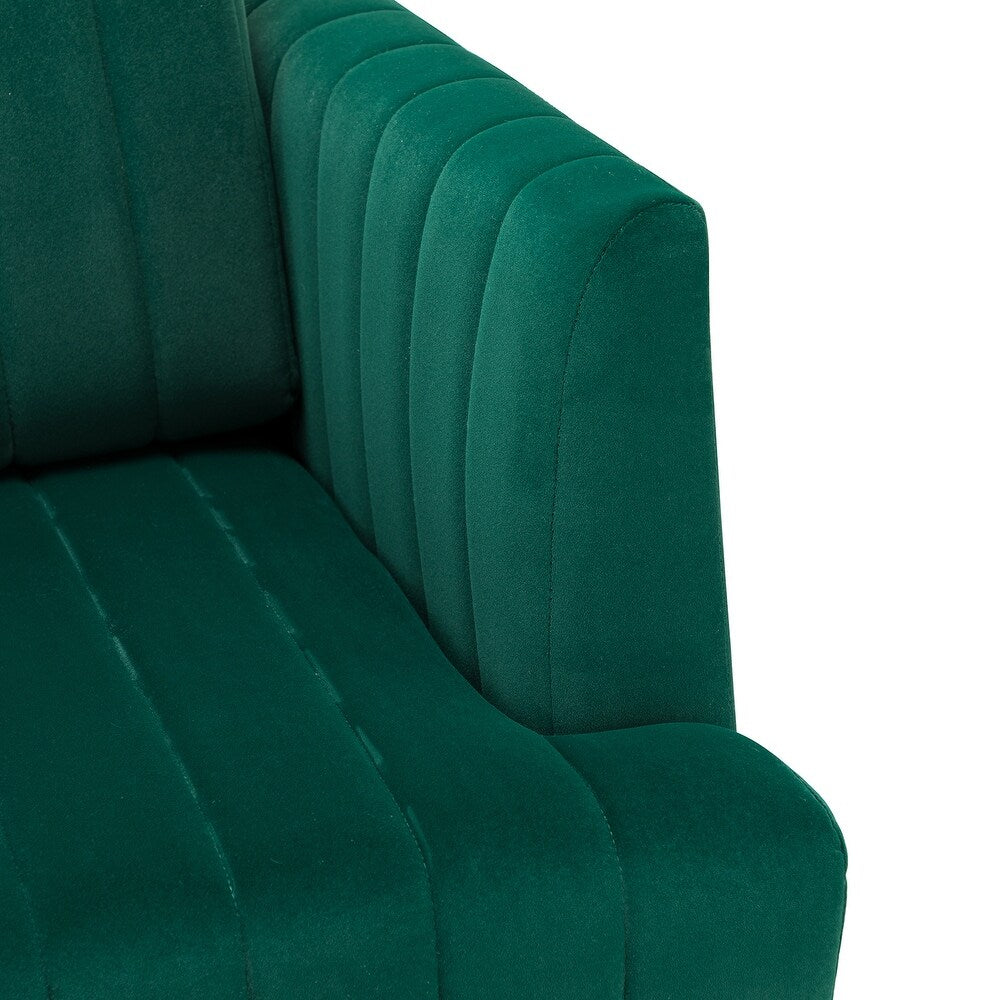 Smintheus Wooden Upholstered Armchair with Metal Legs