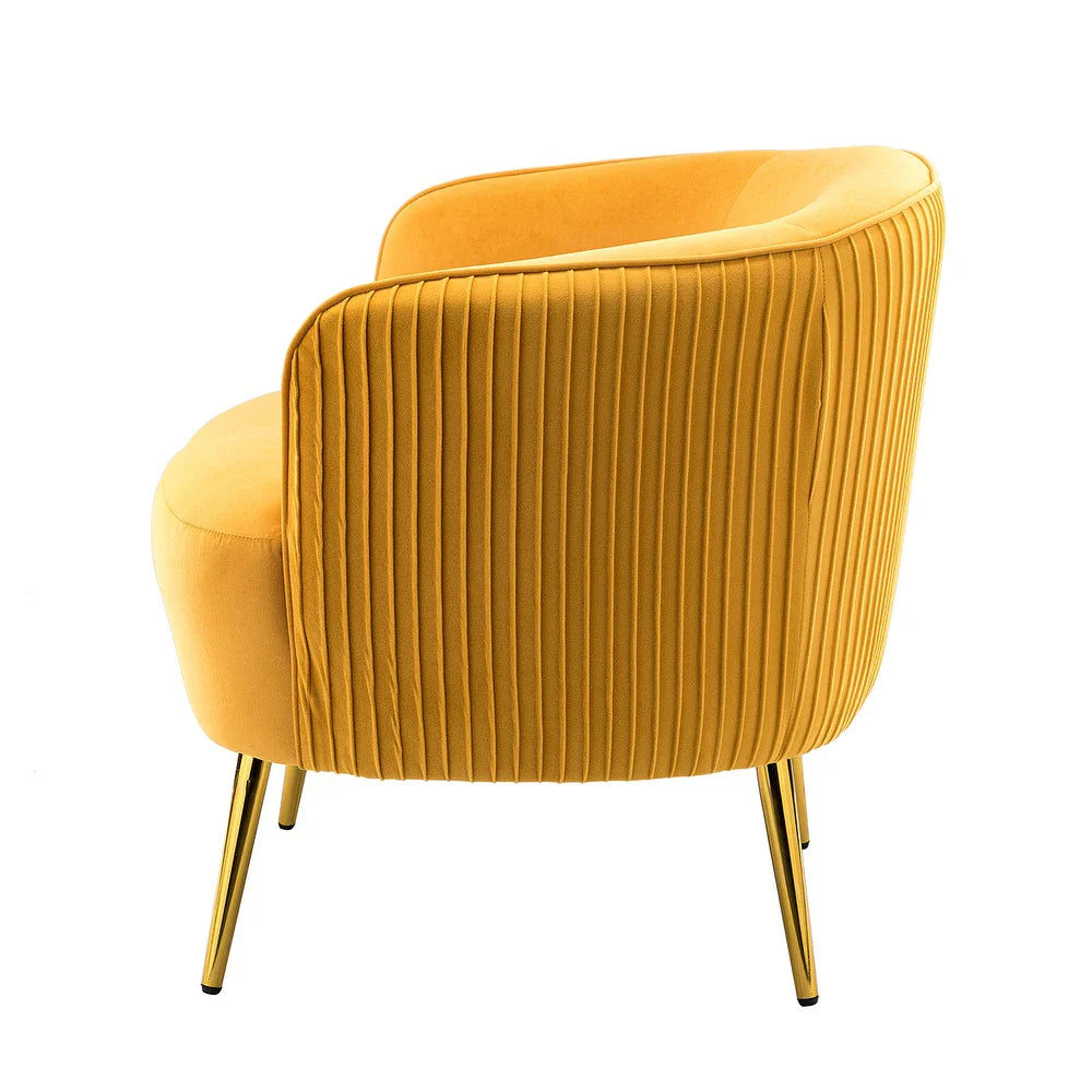 Sthenelus Barrel Chair with Ruched Design Set of 2