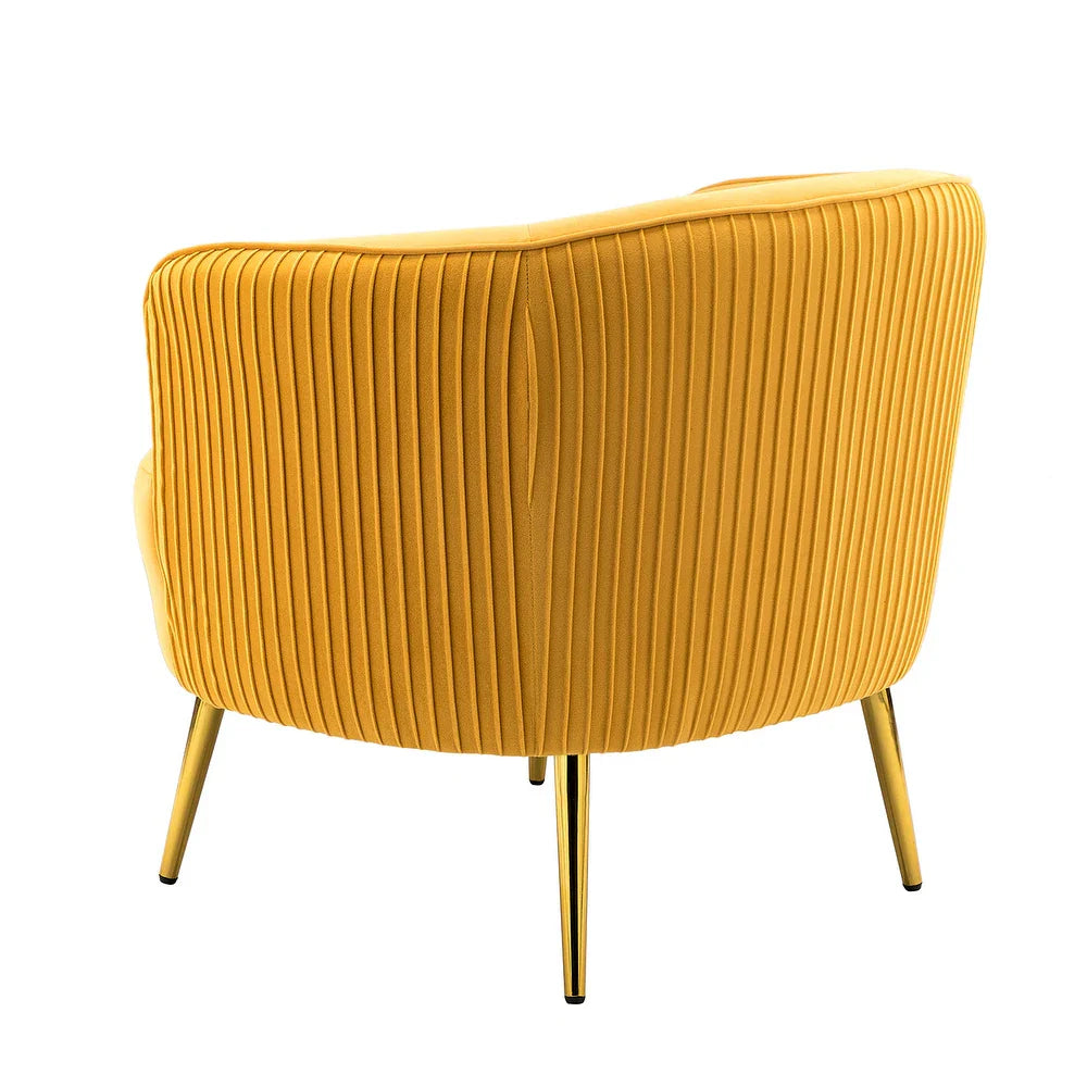 Sthenelus Barrel Chair with Ruched Design Set of 2
