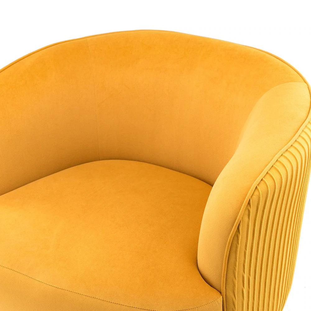 Sthenelus Barrel Chair with Ruched Design Set of 2