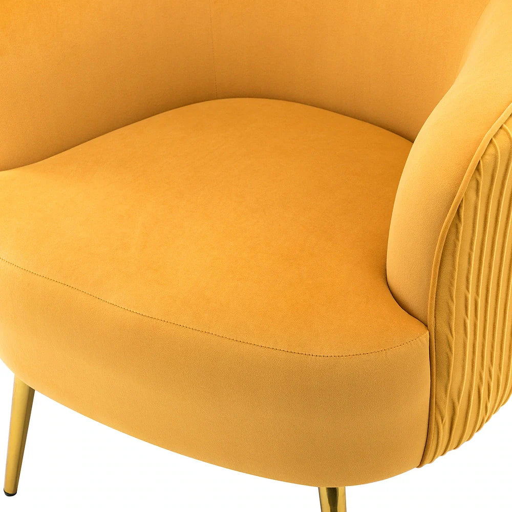 Sthenelus Barrel Chair with Ruched Design Set of 2