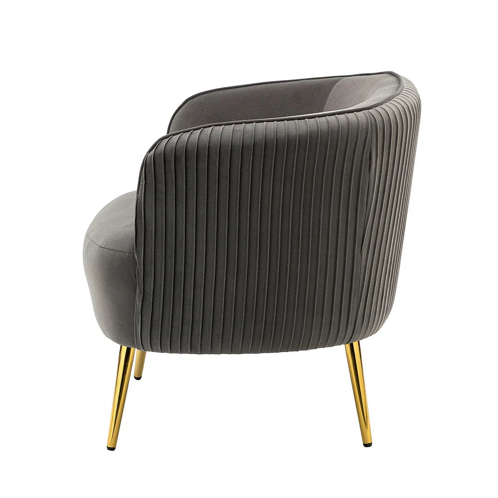 Sthenelus Barrel Chair with Ruched Design Set of 2