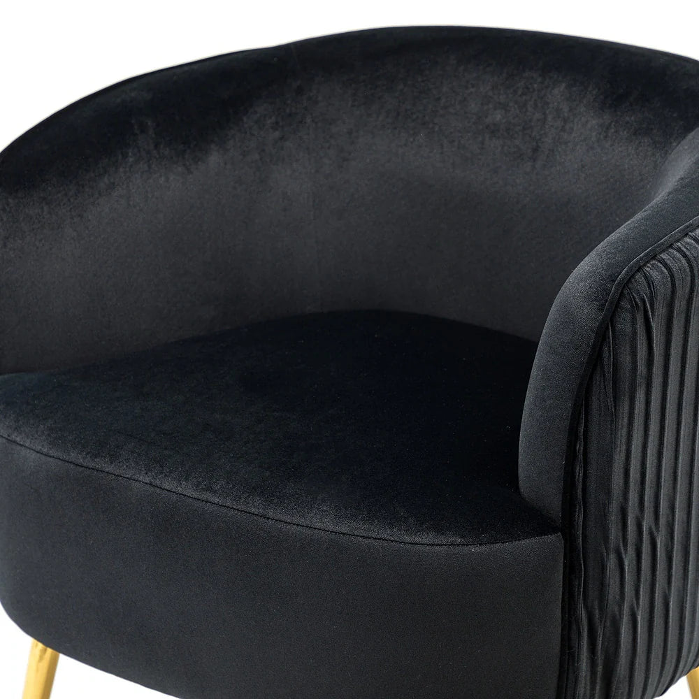 Sthenelus Barrel Chair with Ruched Design Set of 2