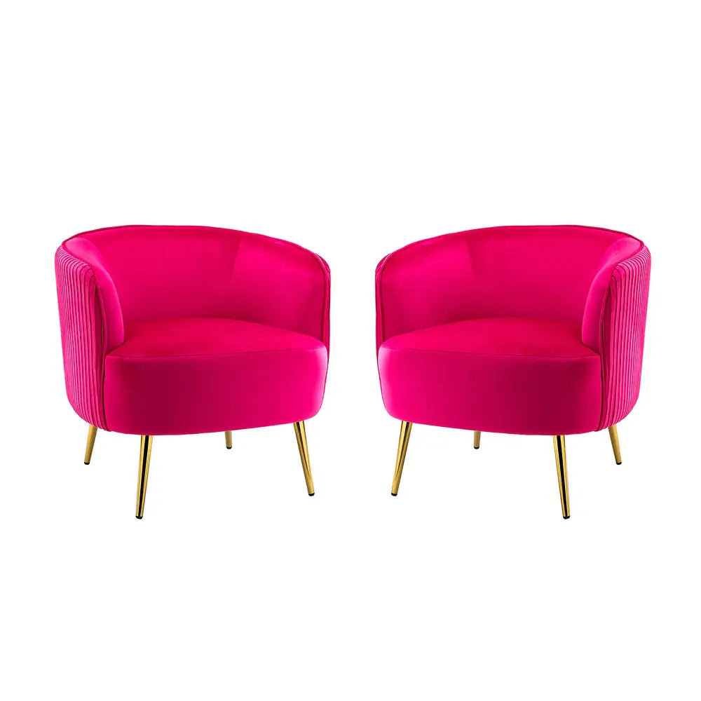 Sthenelus Barrel Chair with Ruched Design Set of 2