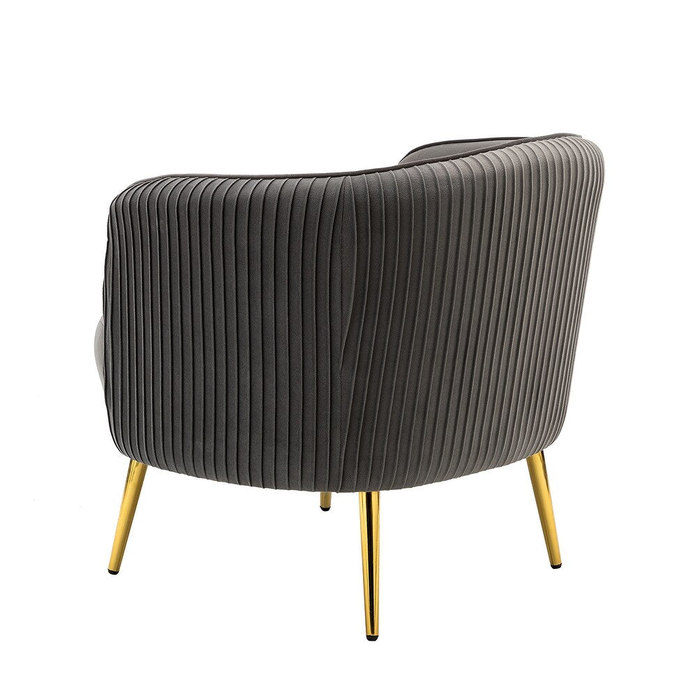 Sthenelus Barrel Chair with Ruched Design Set of 2
