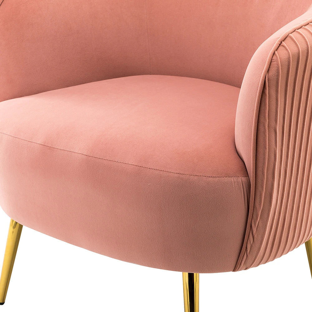 Sthenelus Barrel Chair with Ruched Design Set of 2