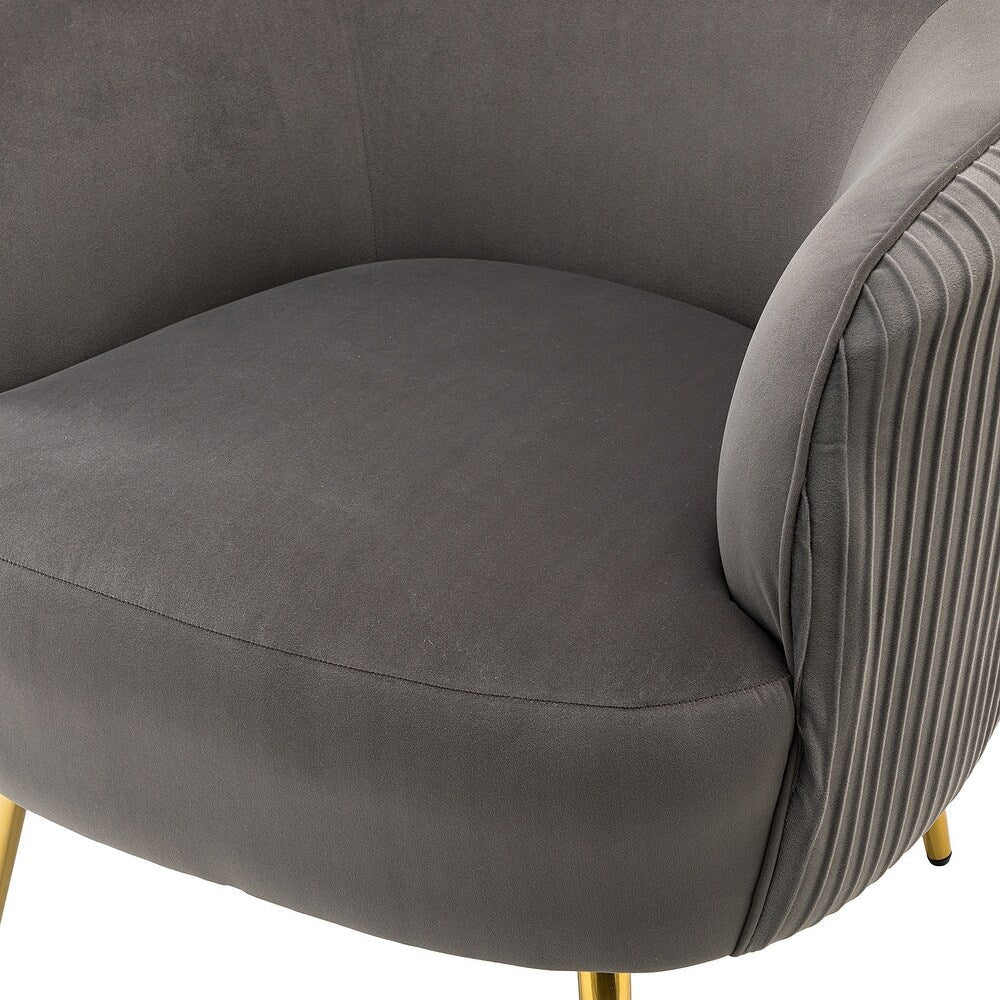 Sthenelus Barrel Chair with Ruched Design Set of 2