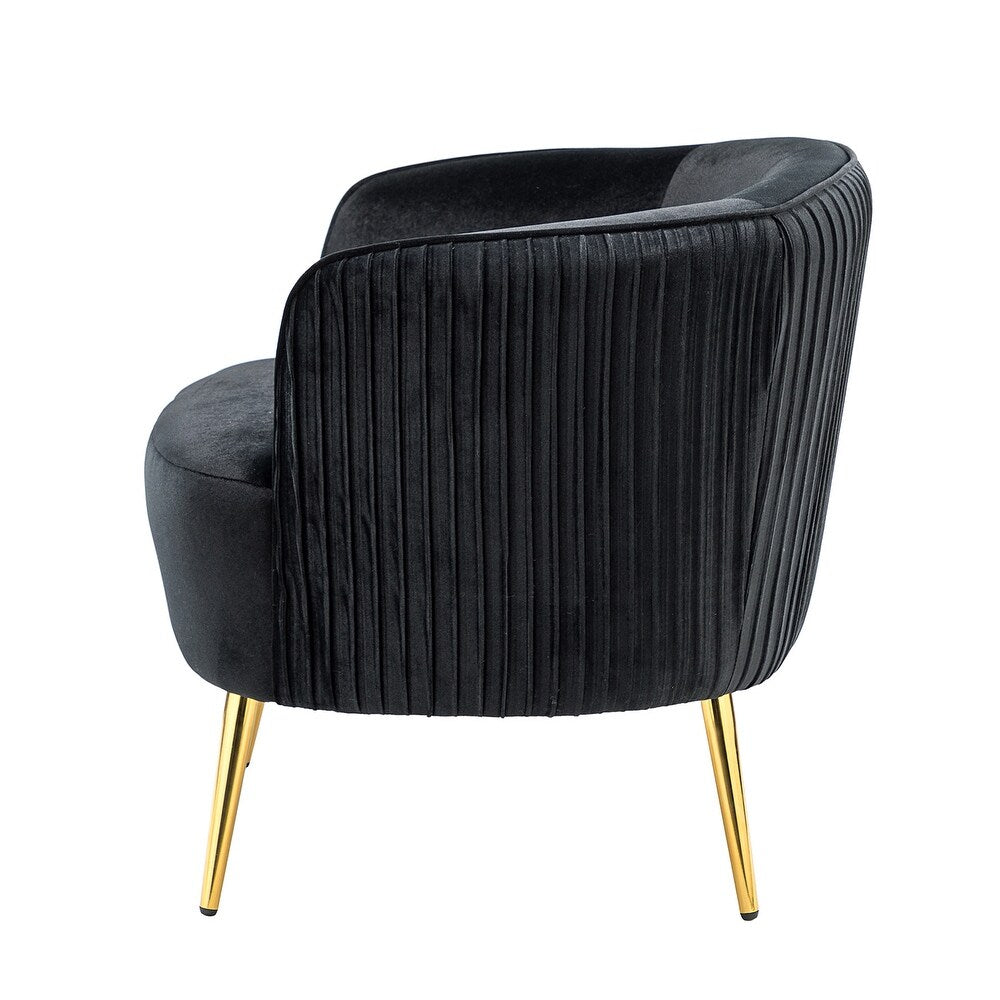 Sthenelus Barrel Chair with Ruched Design Set of 2