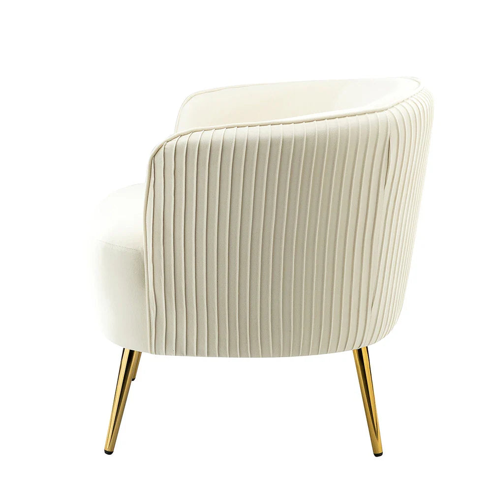 Sthenelus Barrel Chair with Ruched Design Set of 2