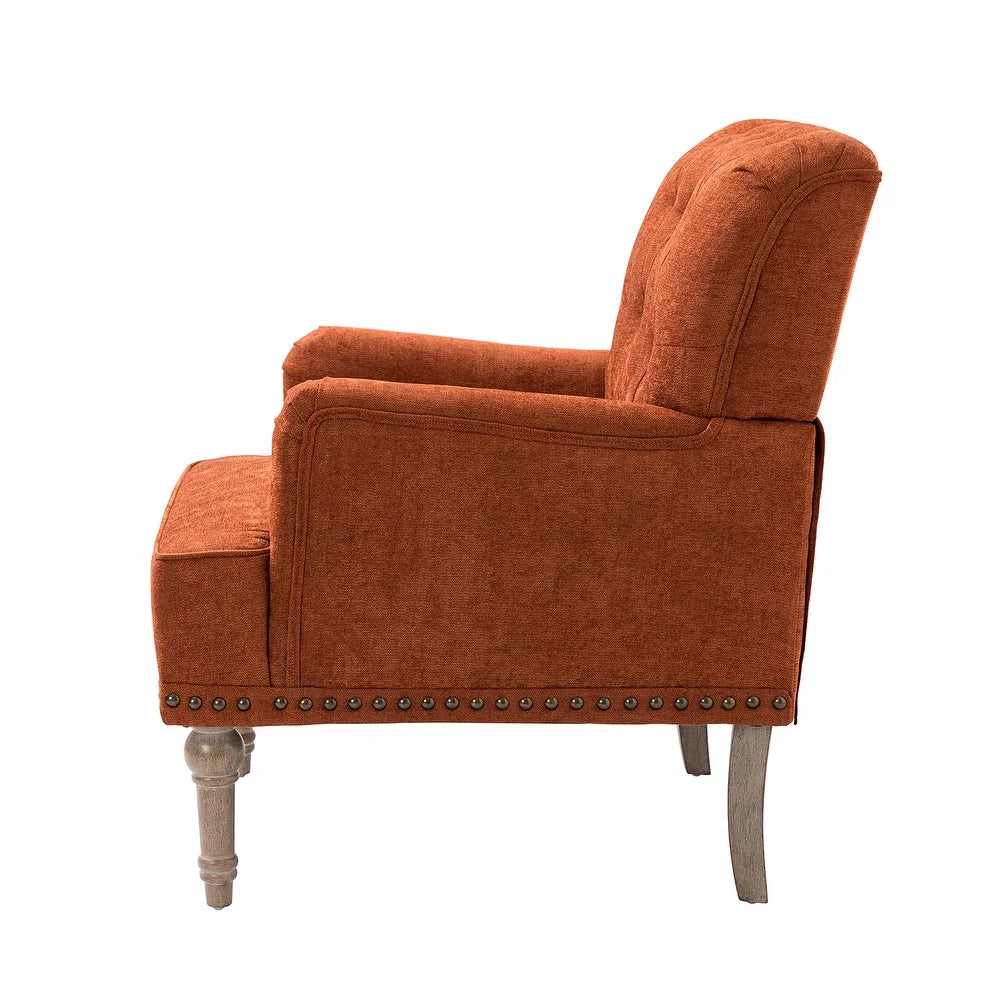 Geltrude Traditional Upholstered Accent Chair with Button Tufted Back Set of 2