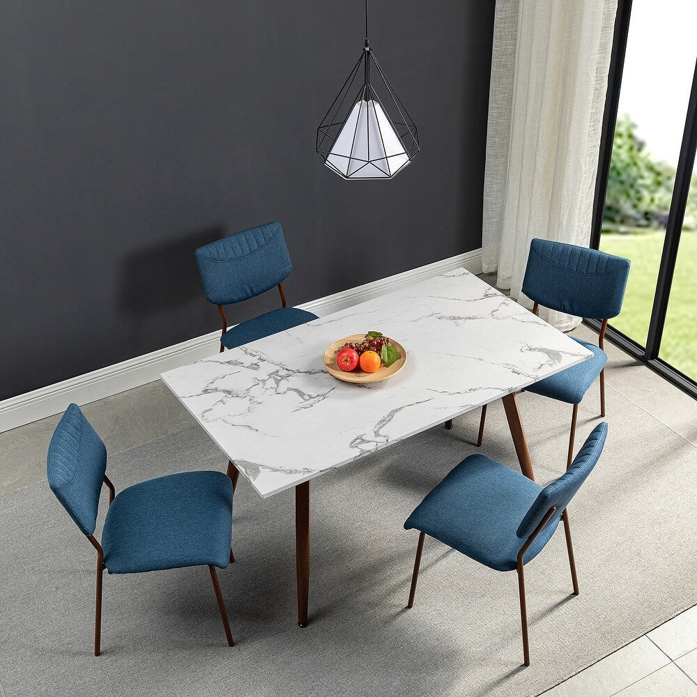 Tahiti Upholstery Dining Chair with Transfer Print Legs Set of 4