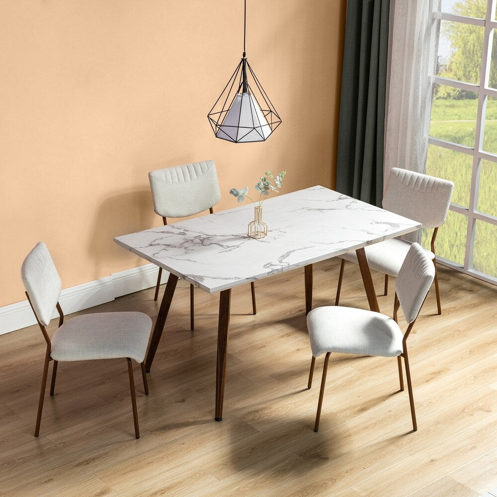 Tahiti Upholstery Dining Chair with Transfer Print Legs Set of 4