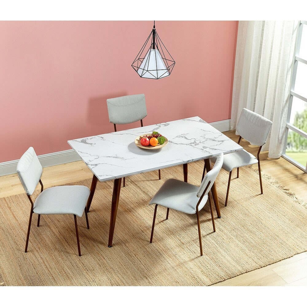 Tahiti Upholstery Dining Chair with Transfer Print Legs Set of 4