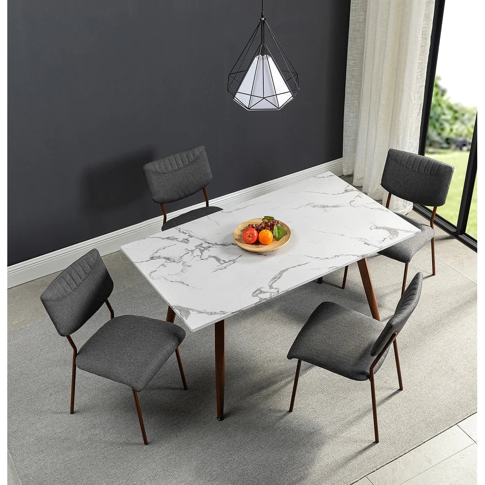 Tahiti Upholstery Dining Chair with Transfer Print Legs Set of 4