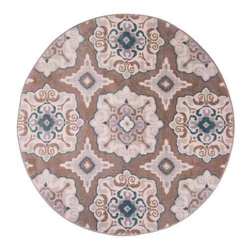 Geometric Cerulean Blue Taupe Soft Area Rugs