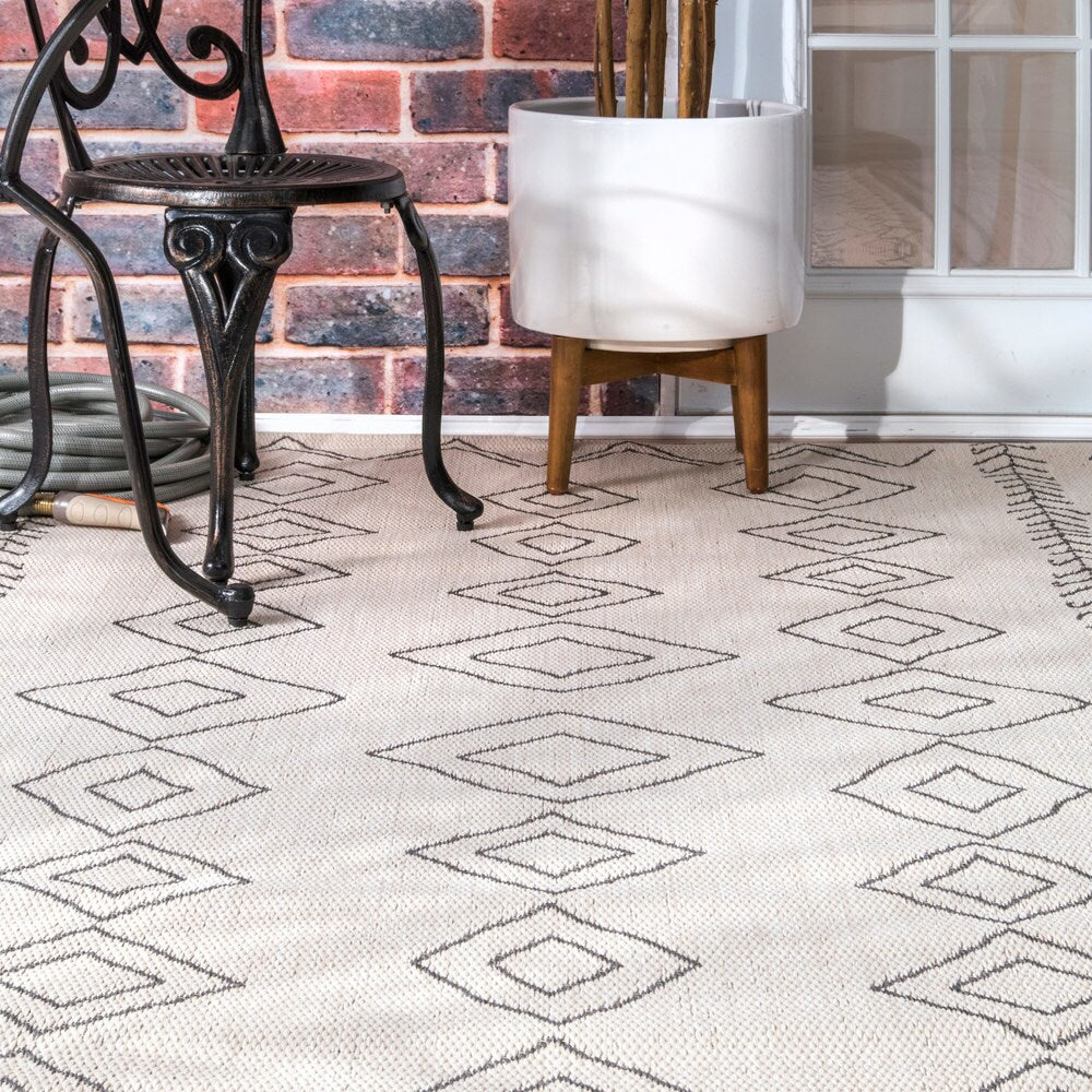Moroccan Tribal Accent Indoor/Outdoor Area Rugs - Durable/Easy Maintenance