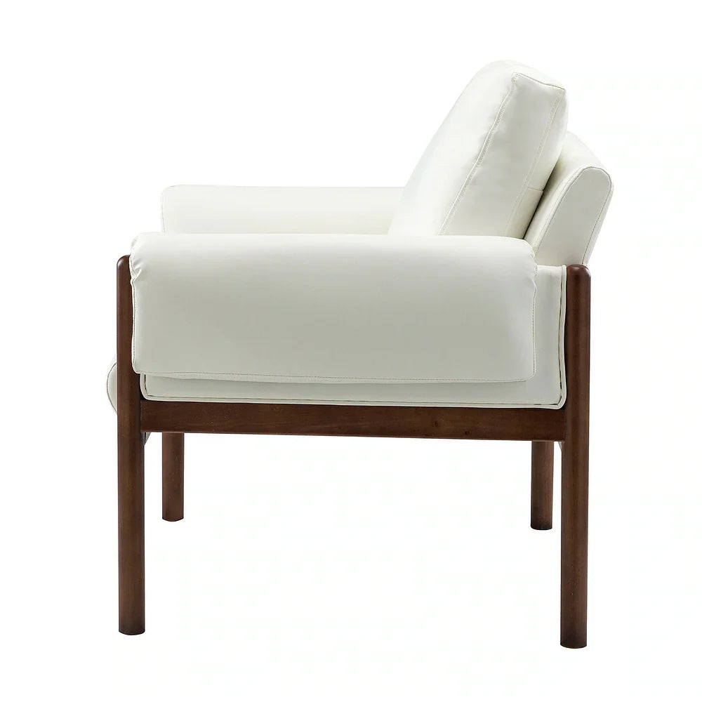 Tiago Comfy Glossy Living Room Armchair with Solid Wood Base Set of 2