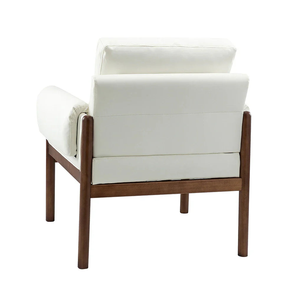 Tiago Comfy Glossy Living Room Armchair with Solid Wood Base Set of 2