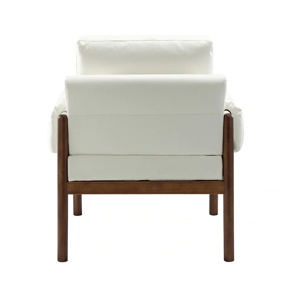 Tiago Comfy Glossy Living Room Armchair with Solid Wood Base Set of 2