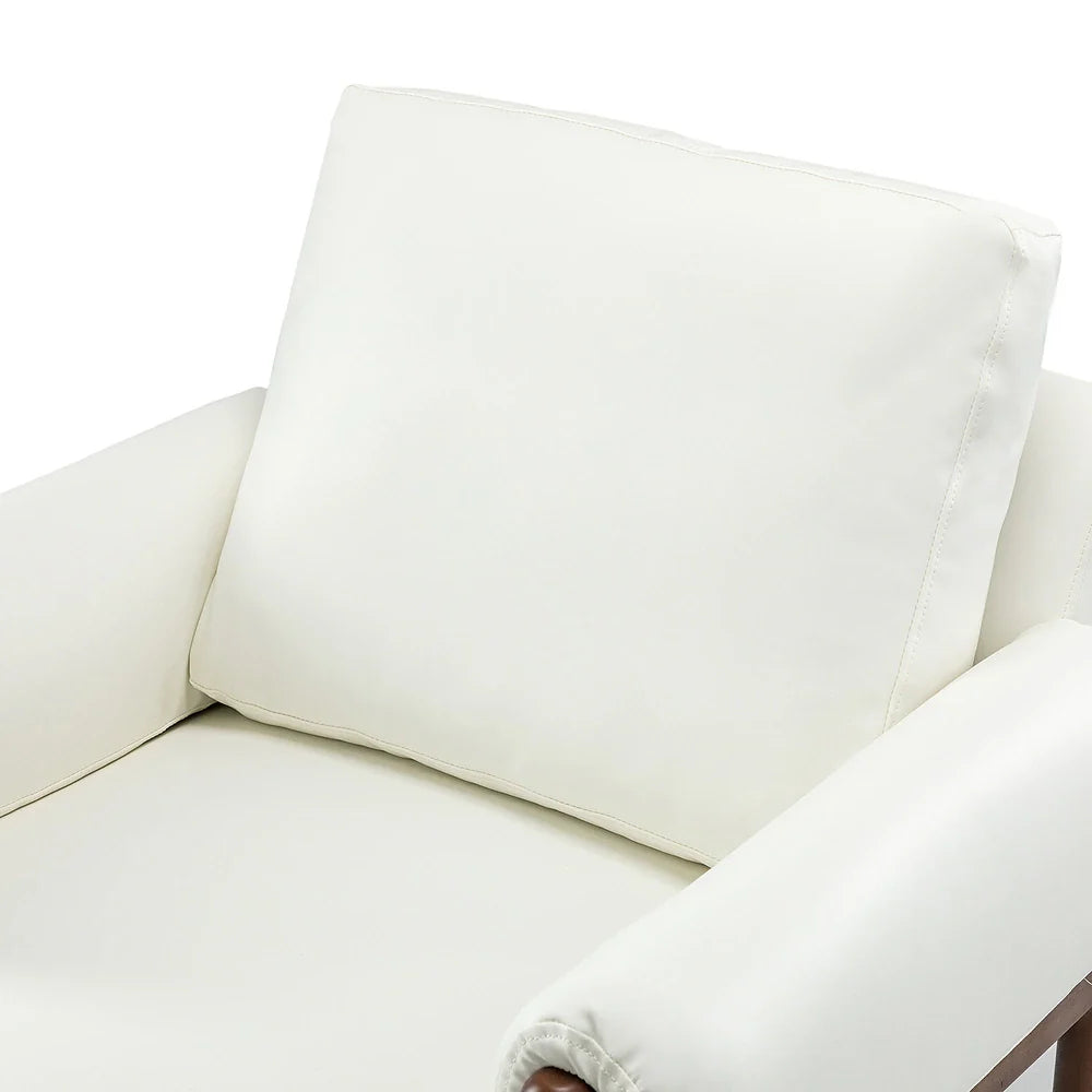 Tiago Comfy Glossy Living Room Armchair with Solid Wood Base Set of 2