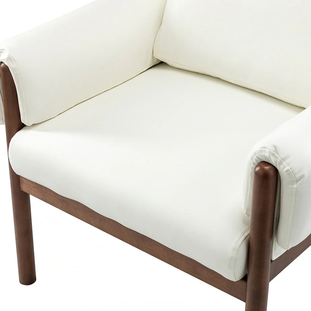 Tiago Comfy Glossy Living Room Armchair with Solid Wood Base Set of 2