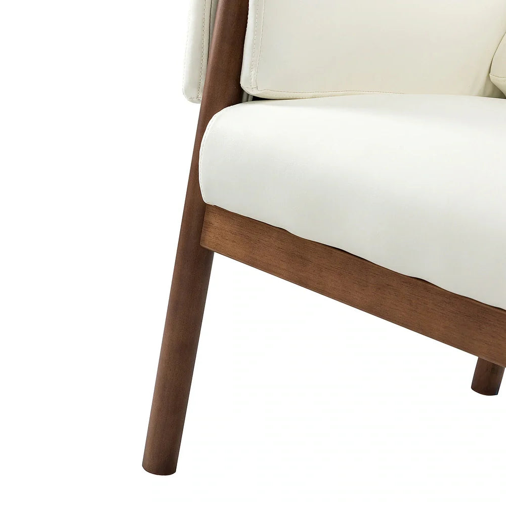 Tiago Comfy Glossy Living Room Armchair with Solid Wood Base Set of 2