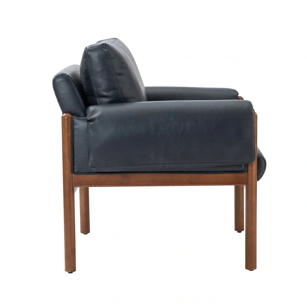 Tiago Comfy Glossy Living Room Armchair with Solid Wood Base Set of 2