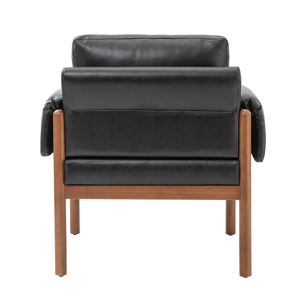 Tiago Comfy Glossy Living Room Armchair with Solid Wood Base Set of 2