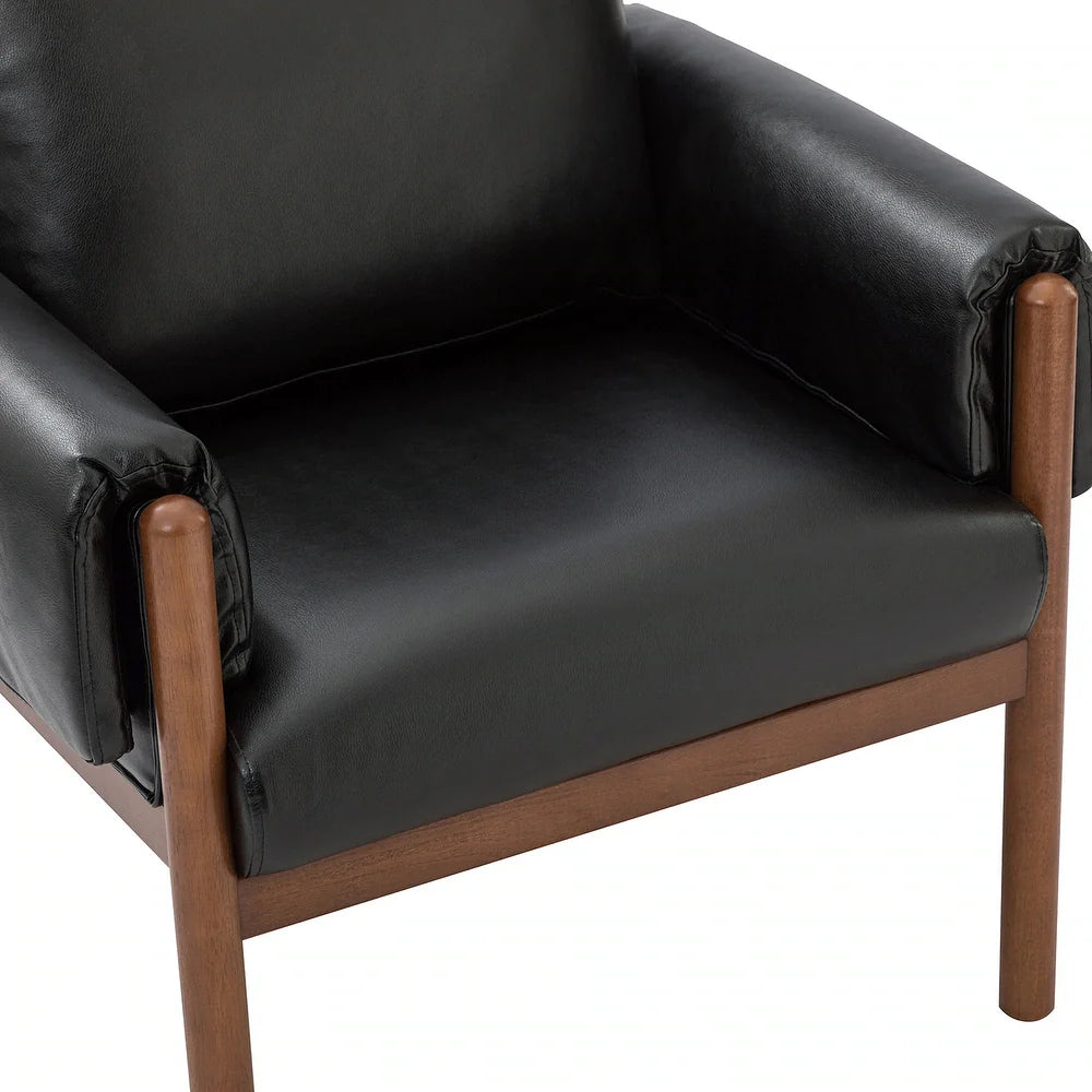 Tiago Comfy Glossy Living Room Armchair with Solid Wood Base Set of 2